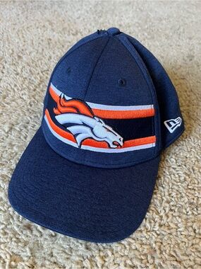 New Era Denver Broncos Navy Orange Logo Fitted Cap